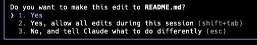 Claude Code asking permission to edit a file