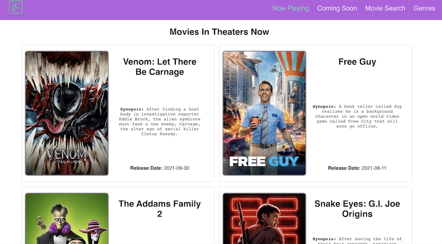 Sample movie database React app