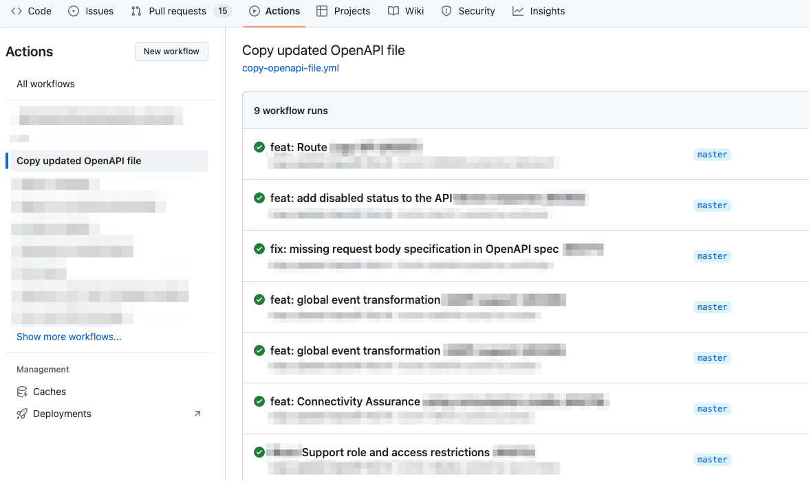 Multiple runs of a particular workflow in the GitHub Actions page of a repository