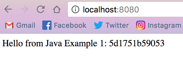 Sample Dockerized Java app started courtesy of Jib