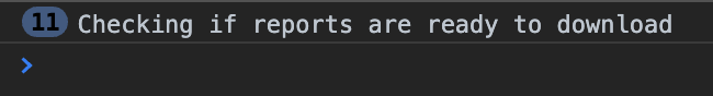 Console output showing the polling interval running