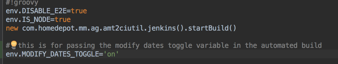 Enabling feature toggle in Jenkinsfile