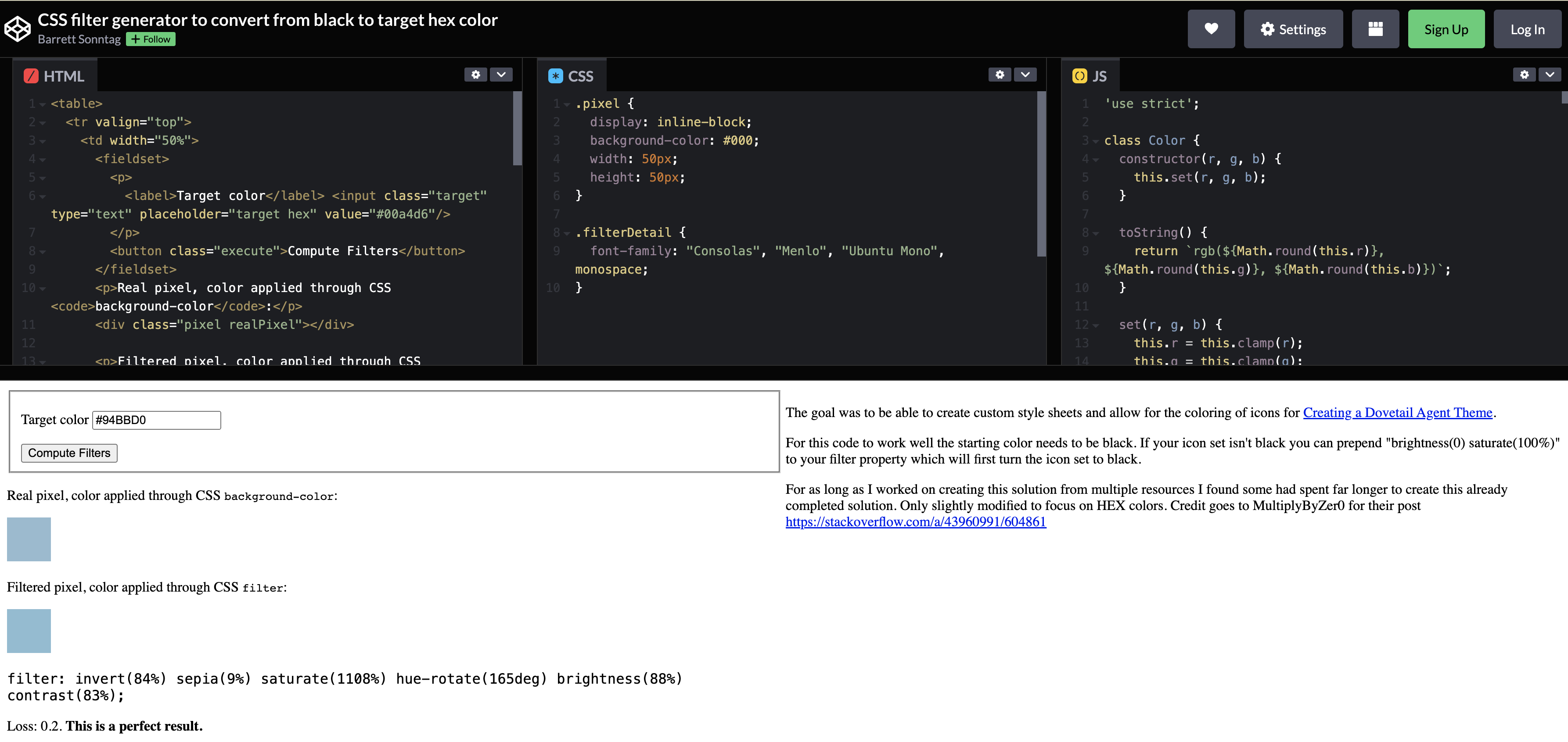 CodePen to translate any SVG to a particular hex color