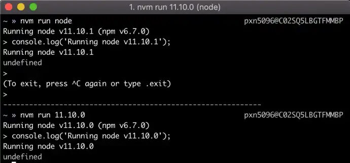 Choose which version of Node.js to run with nvm