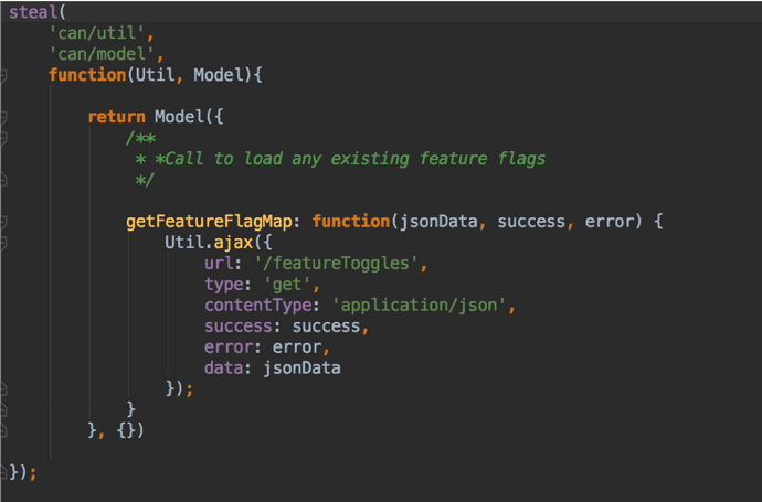 JavaScript client-side code calling for any feature toggles from Node server