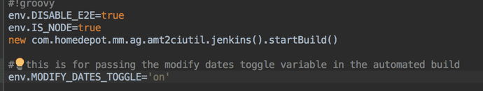 Enabling feature toggle in Jenkinsfile