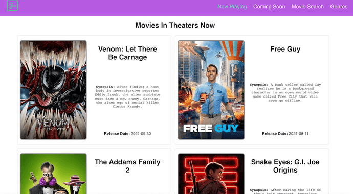 Sample movie database React app