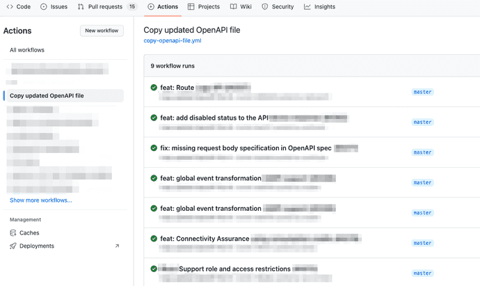 Multiple runs of a particular workflow in the GitHub Actions page of a repository