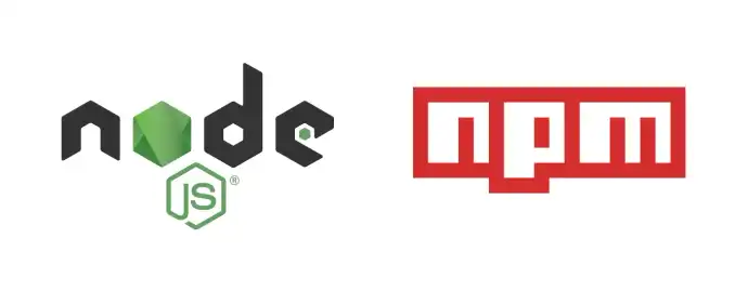 npm and Node.js logos