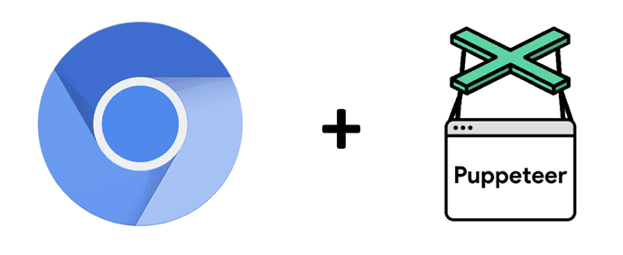 Logos of headless Chrome and Puppeteer