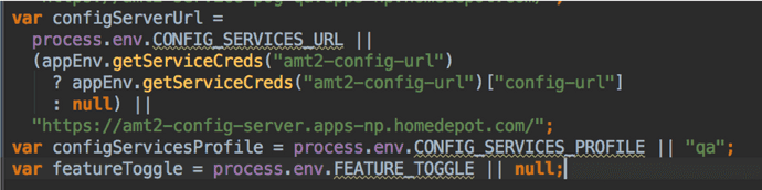 Logic in Node server determining how to fetch feature toggles from the Spring Cloud Config server