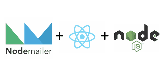 Logos of React, Node.js, and Nodemailer